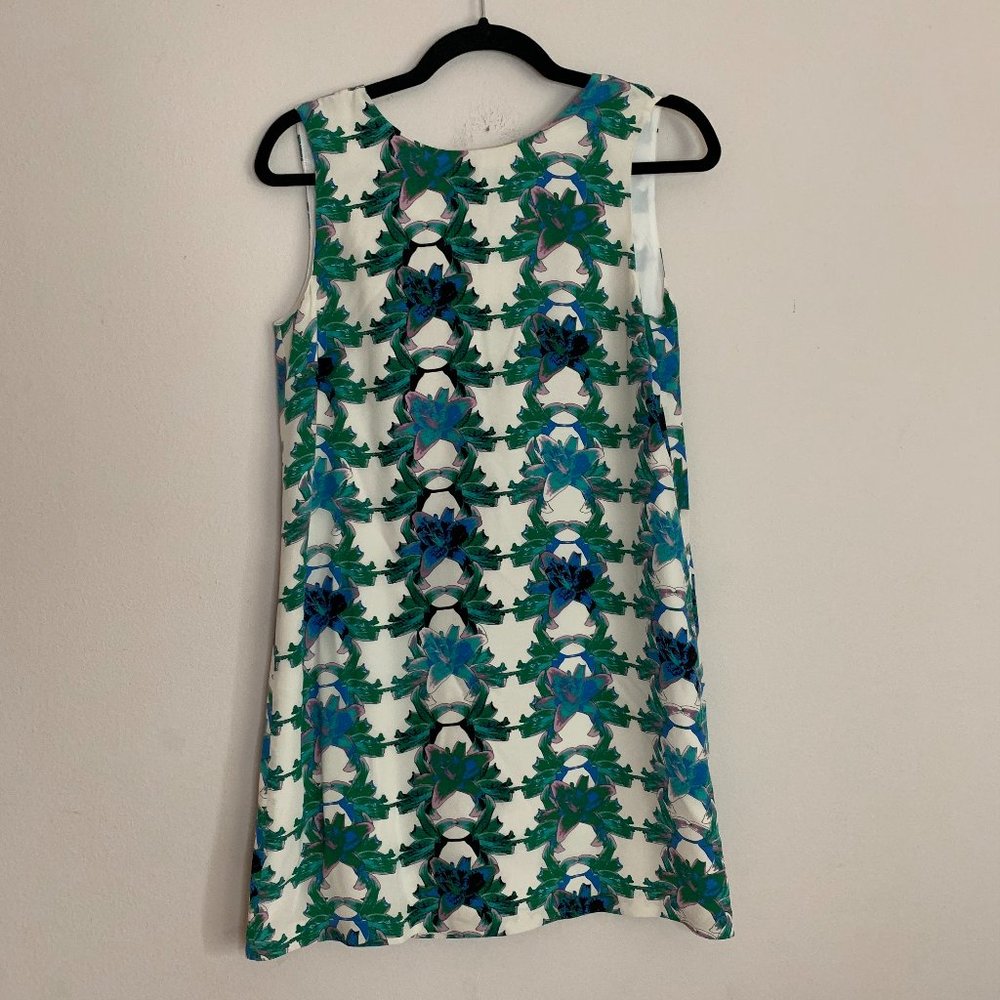Missoni Blue Green Lily Floral Silk Shift Dress